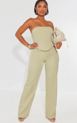 Shape Sage Green Woven Low Rise Pants