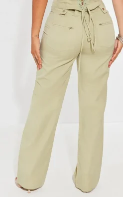 Shape Sage Green Woven Low Rise Pants