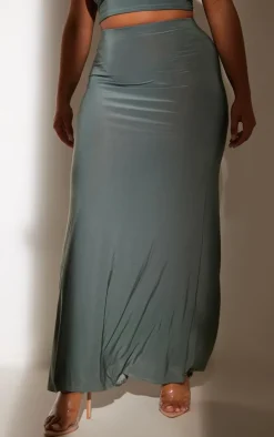 Shape Sea Green Slinky Fishtail Maxi Skirt