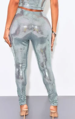 Shape Silver Mirrored Sequin Leggings