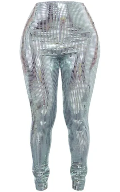 Shape Silver Mirrored Sequin Leggings