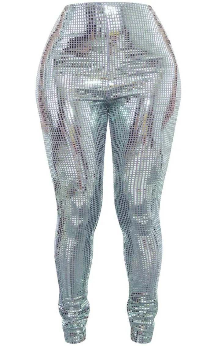 Shape Silver Mirrored Sequin Leggings