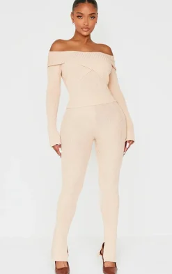 Shape Stone Bardot Knitted Top