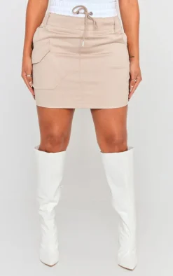 Shape Stone Boxer Waistband Detail Mini Skirt