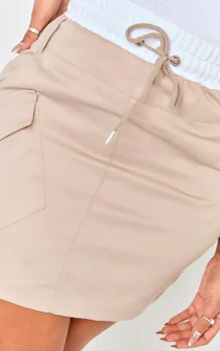 Shape Stone Boxer Waistband Detail Mini Skirt