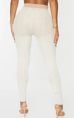 Shape Stone Contrast Knit Leggings