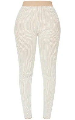 Shape Stone Contrast Knit Leggings