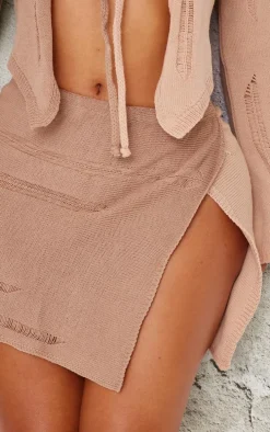 Shape Stone Contrast Knitted Skirt