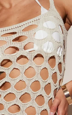 Shape Stone Crochet Strappy Midi Dress