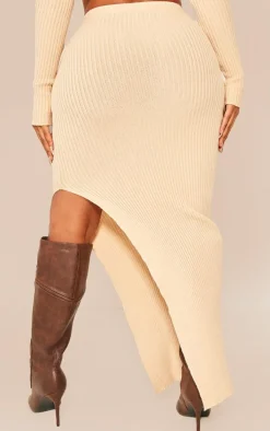 Shape Stone Knit Split Side Detail Midaxi Skirt