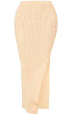 Shape Stone Knit Split Side Detail Midaxi Skirt