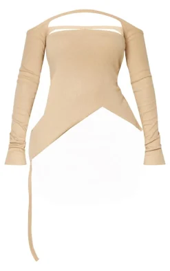 Shape Stone Rib Bandeau With Shrug