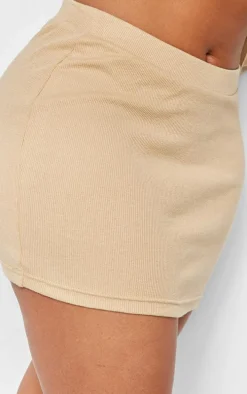 Shape Stone Rib High Waist Mini Skirt