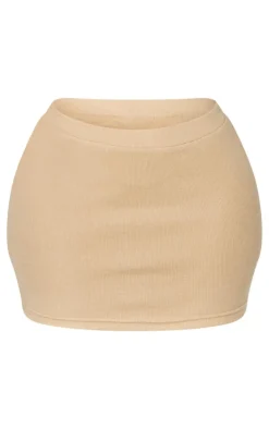 Shape Stone Rib High Waist Mini Skirt