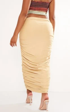 Shape Stone Ruched Detail Midaxi Skirt