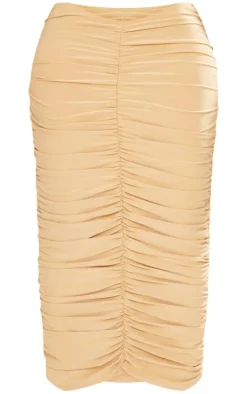 Shape Stone Ruched Detail Midaxi Skirt