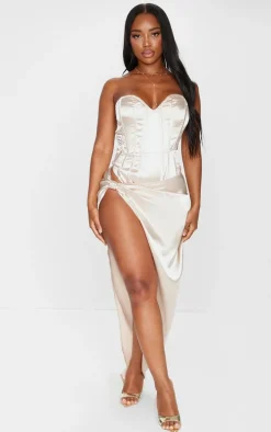 Shape Stone Satin Bandeau Corset Bodysuit