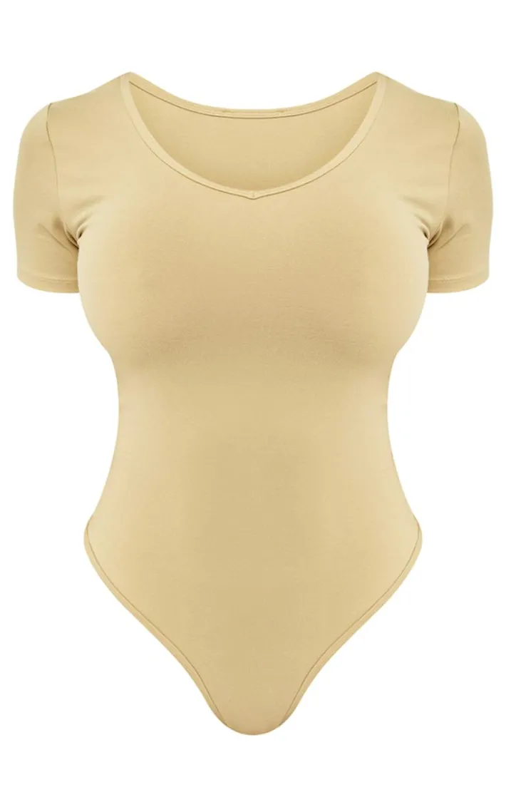 Shape Stone Sculpted V Neck Short Sleeve Bodysuit