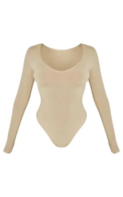 Shape Stone Sculpted V Neck Long Sleeve Bodysuit