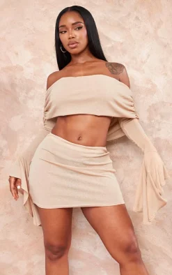 Shape Stone Sheer Mesh Basic Low Rise Mini Skirt