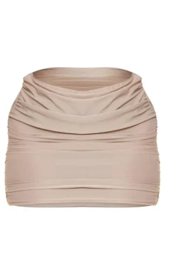 Shape Stone Slinky Ruched Side Mini Skirt