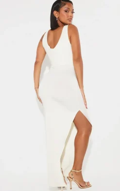 Shape Stone Stretch Woven Panel Detail Midi Dress