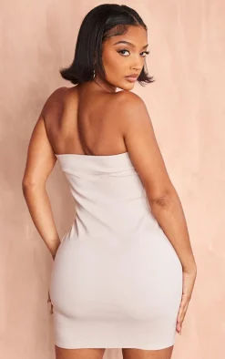 Shape Stone Stretch Woven Buckle Detail Dress