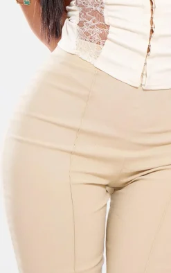 Shape Stone Tailored High Waisted Pin Tuck Flared Pants