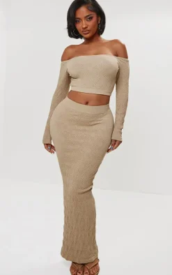 Shape Stone Textured Seamless Maxi Skirt