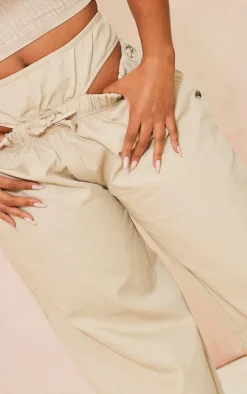 Shape Stone Twill Cut Out Wide Leg Pants