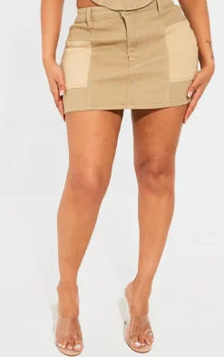 Shape Stone Washed Denim Micro Mini Skirt