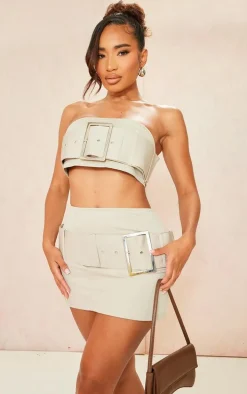 Shape Stone Woven Belted Bandeau