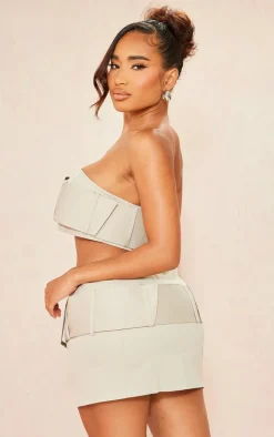 Shape Stone Woven Belted Bandeau