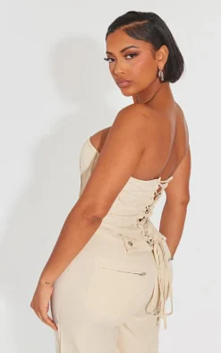 Shape Stone Woven Lace Up Back Corset