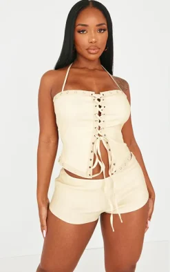 Shape Stone Woven Low Rise Hot Pants