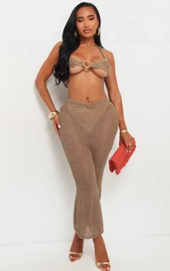 Shape Taupe Crochet Knit O Ring Bralet
