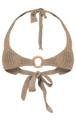 Shape Taupe Crochet Knit O Ring Bralet