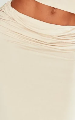 Shape Taupe Jersey Ruched Waist Maxi Skirt