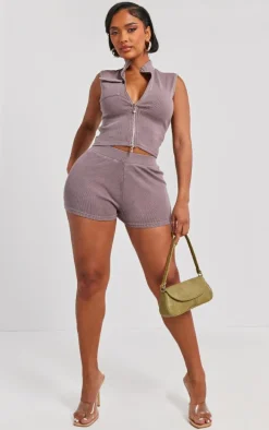 Shape Taupe Rib Hot Pants