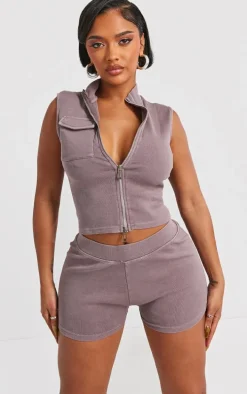 Shape Taupe Rib Hot Pants