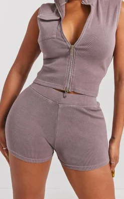 Shape Taupe Rib Hot Pants