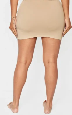 Shape Taupe Sculpted V Waist Mini Skirt