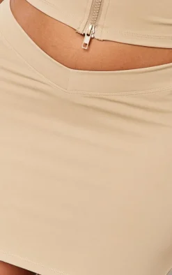 Shape Taupe Sculpted V Waist Mini Skirt