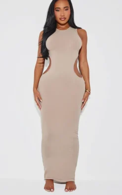Shape Taupe Seamless Cut Out Maxi Dress