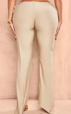 Shape Taupe Slinky Cut Out Flare Pants