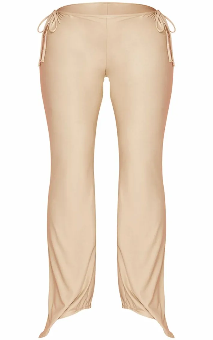 Shape Taupe Slinky Cut Out Flare Pants