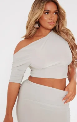 Shape Taupe Slinky Low Rise Maxi Skirt