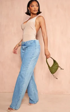 Shape Taupe Slinky Twist Low Back Bodysuit