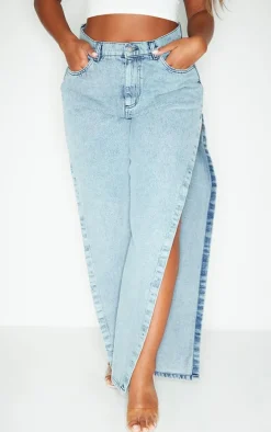 Shape Vintage Light Wash Extreme Split Detail Jeans