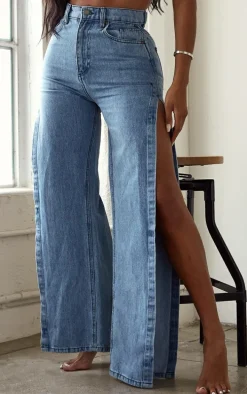 Shape Vintage Wash Extreme Split Detail Jeans